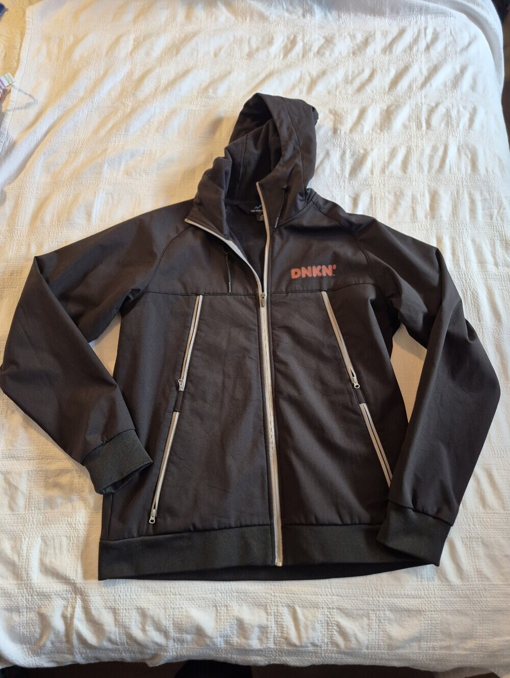Dunkin Donuts Mens Employee Jacket Size Medium Black Full Zip Employee Worker